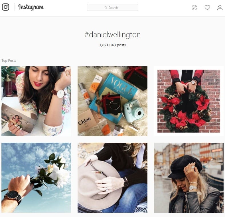 Montre daniel wellington luxe instagram