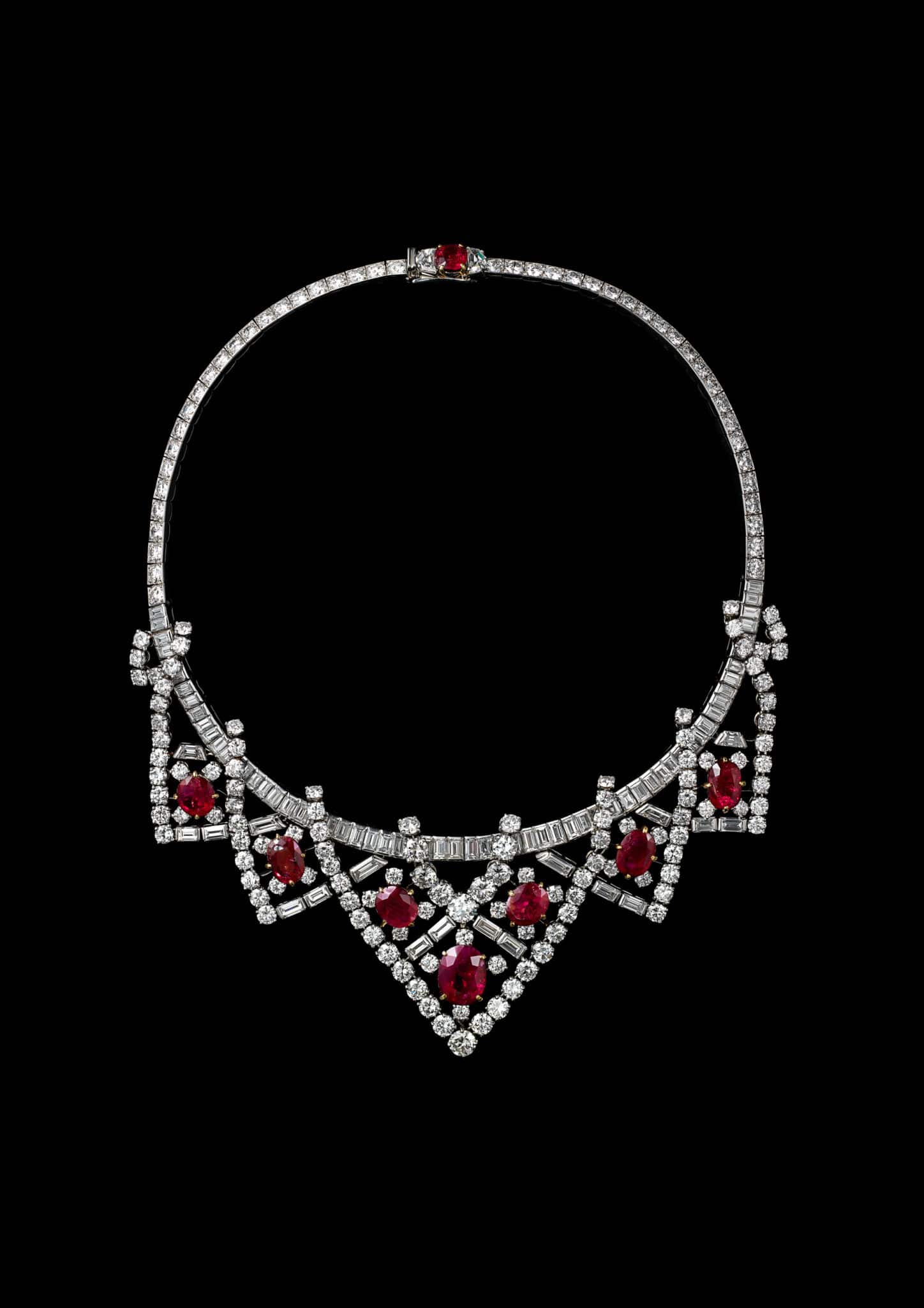 parure collier en diamants de la marque Cartier en rubis pour Elisabeth Taylor