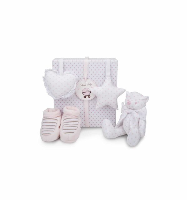 Ensemble cadeau bébé ours en tissu rose - BebeDeParis
