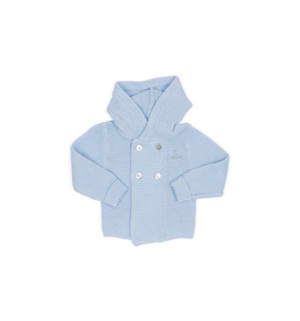 Veste classique tricot pour bébé bleu - BebeDeParis