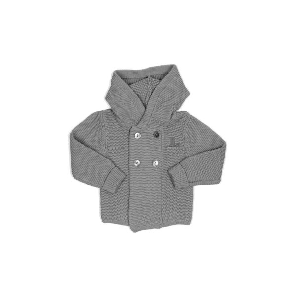 Veste classique tricot pour bébé gris – BebeDeParis