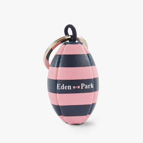 Porte-clés ballon de rugby cerclé en caoutchouc Eden Park