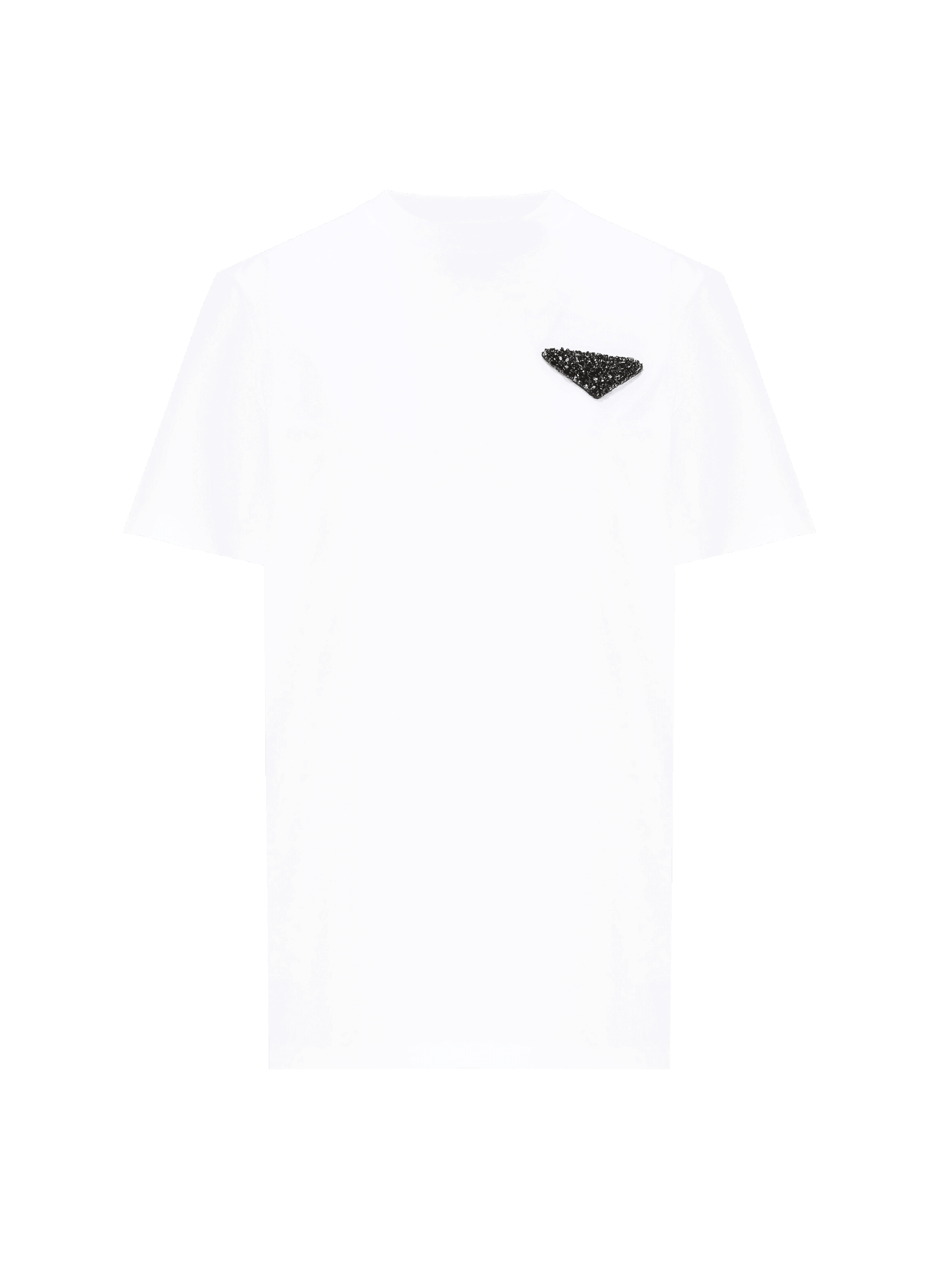 T-shirt en coton à détail perle Prada