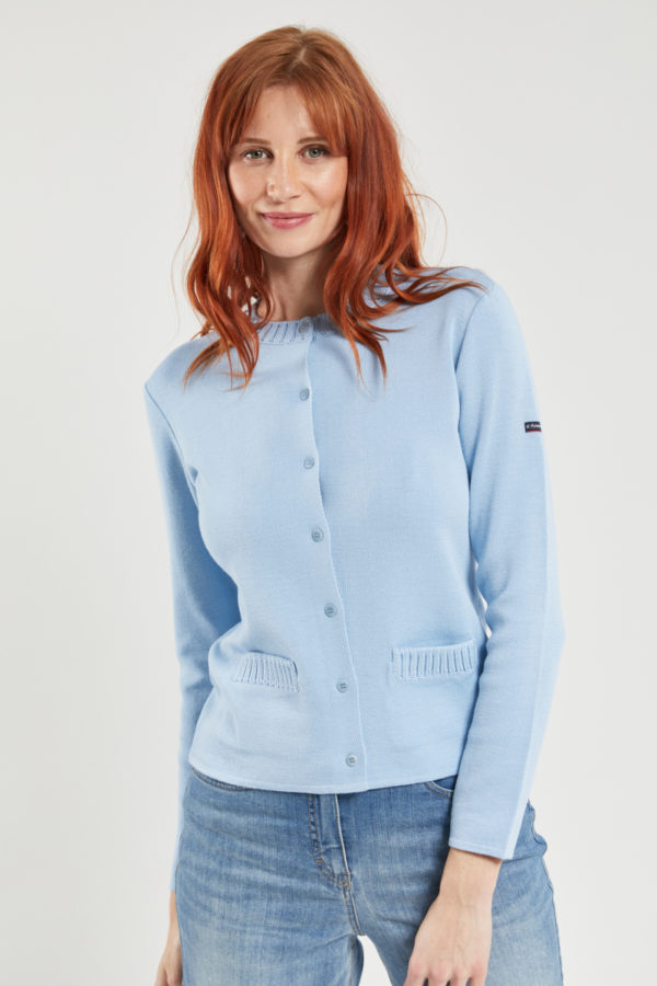 ARMOR-LUX Cardigan col rond - Laine et acrylique Femme NUAGE 5XL - 52