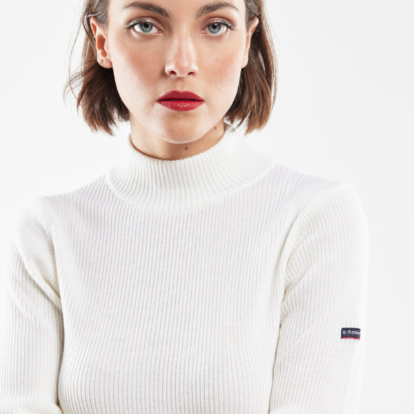 ARMOR-LUX Pull "Combourg" - laine mérinos Femme Milk 5XL - 52