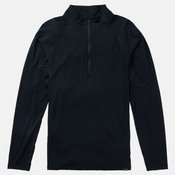 Burton - Sous-vêtement en laine mérinos Phayse zippé 1/4 homme, True Black, S
