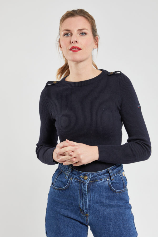 ARMOR-LUX Pull marin "Redon" - laine mérinos Femme Rich Navy 4XL - 50