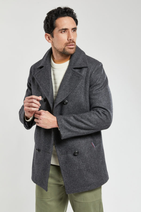 ARMOR-LUX Caban "Kermor" - drap de laine Homme !!! Gris chiné 5XL