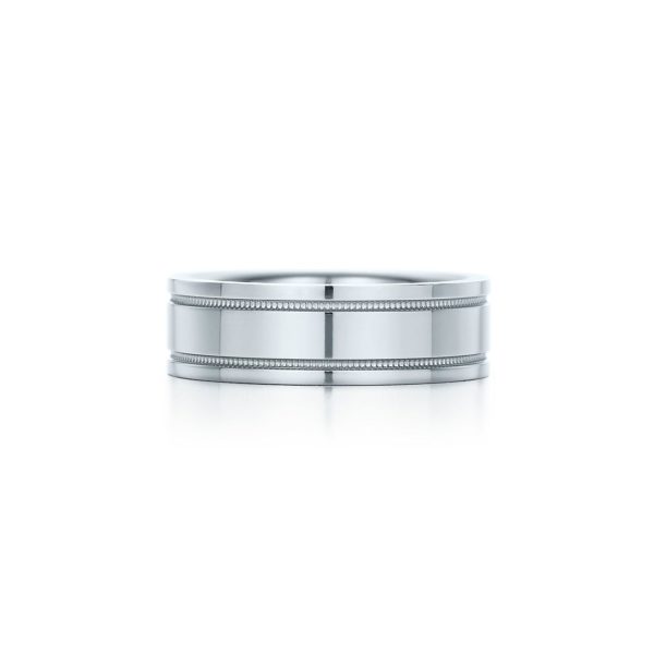 Alliance Double Millegrains Tiffany Together en platine Largeur: 6 mm - Size 13 Tiffany & Co.