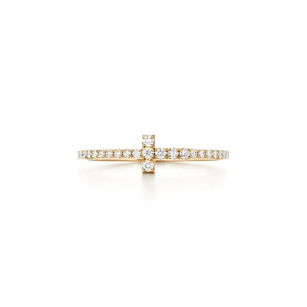 Alliance Wire Tiffany T en or 18 carats et diamants - Size 8 1/2 Tiffany & Co.