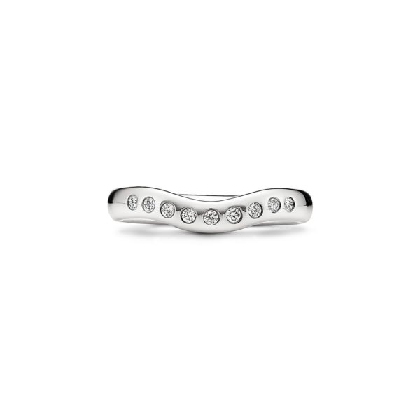 Large anneau en platine et diamants, par Elsa Peretti. – Size 7 1/2 Tiffany & Co.