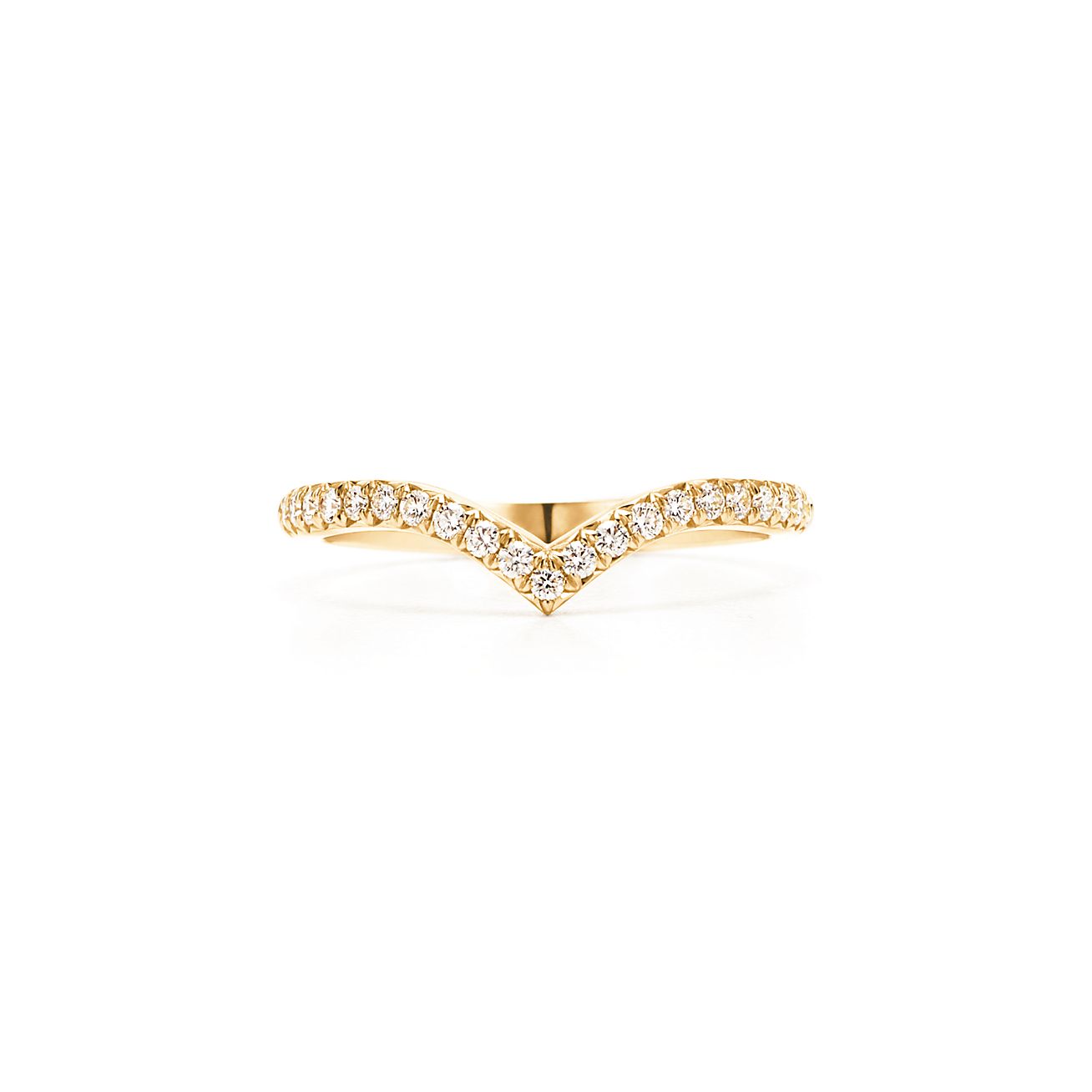 Anneau en V Tiffany Soleste en or 18 carats et diamants - Size 8 1/2 Tiffany & Co.
