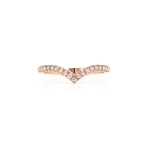 Anneau en V Tiffany Soleste en or rose 18 carats et diamants - Size 8 1/2 Tiffany & Co.