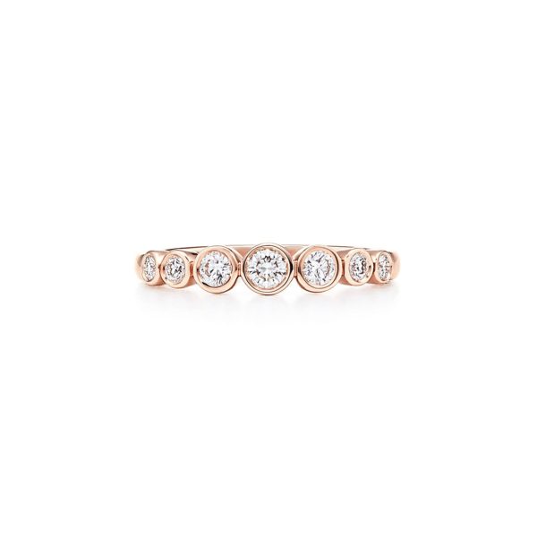Anneau gradué Tiffany Jazz en or rose 18 carats et diamants - Size 6 1/2 Tiffany & Co.