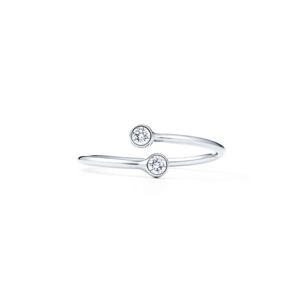 Bague Diamond Hoop Elsa Peretti en platine 950 millièmes et diamants – Size 5 Tiffany & Co.
