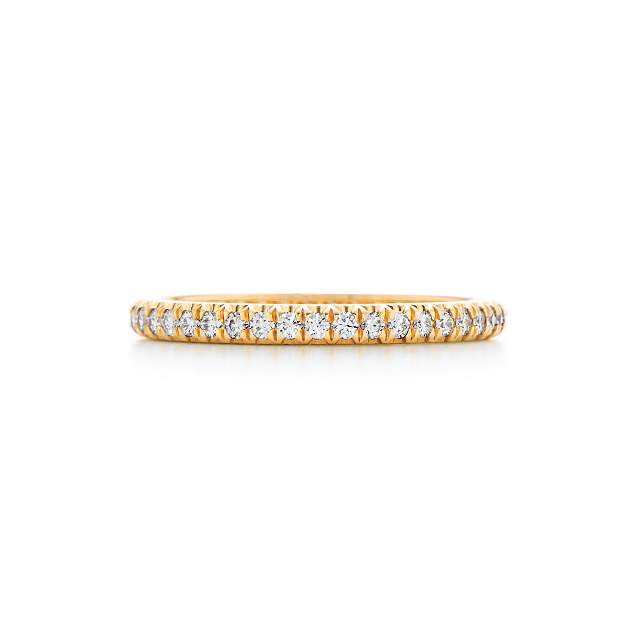 Bague Éternité demi-cercle Tiffany Soleste en or jaune 18 carats et diamants - Size 3 1/2 Tiffany & Co.