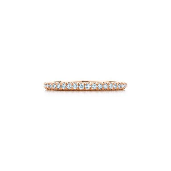Bague Éternité demi-cercle Tiffany Soleste en or rose 18 carats et diamants – Size 5 1/2 Tiffany & Co.