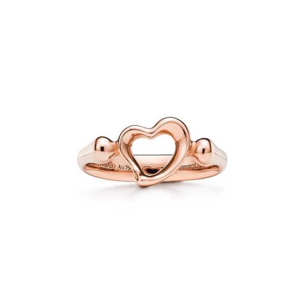Bague Open Heart par Elsa Peretti en or rose 18 carats Mini - Size 7 1/2 Tiffany & Co.