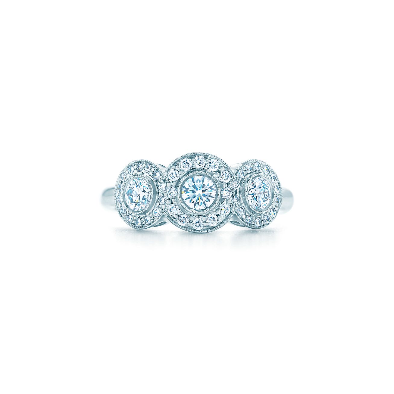 Bague Tiffany Circlet en platine 950 millièmes et diamants - Size 4 Tiffany & Co.