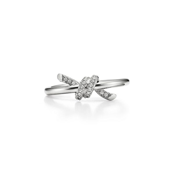 Bague Tiffany Knot en or blanc 18 carats et diamants – Size 11 Tiffany & Co.