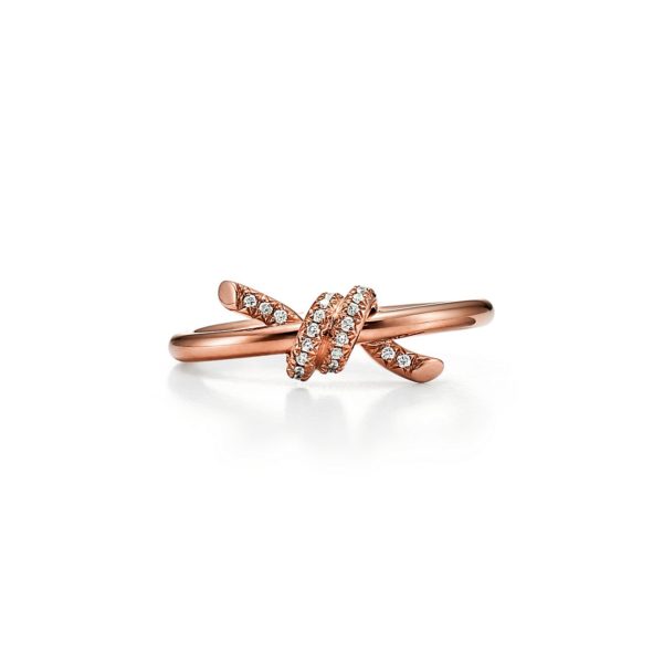 Bague Tiffany Knot en or rose 18 carats et diamants - Size 9 1/2 Tiffany & Co.