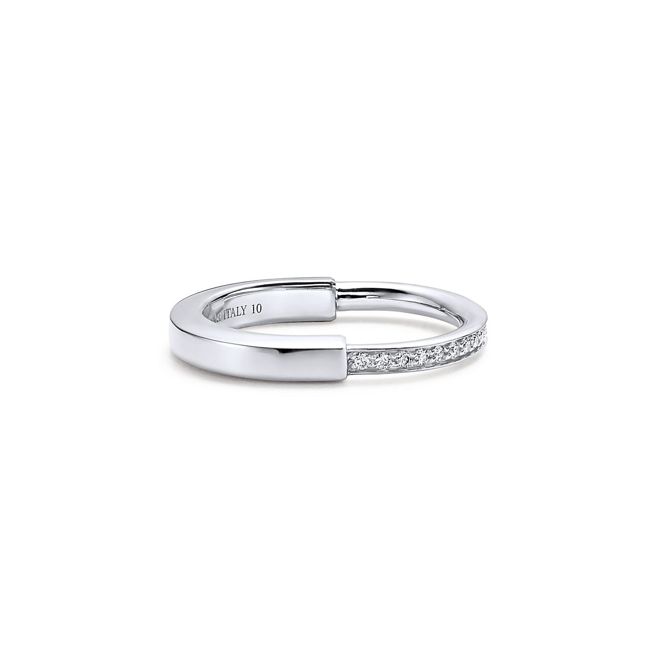 Bague Tiffany Lock en or blanc 18 carats et diamants - Size 12 1/2 Tiffany & Co.