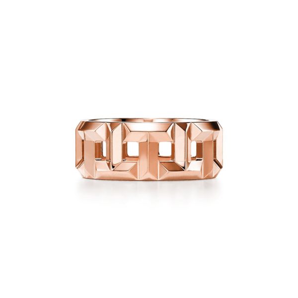 Bague True Tiffany T 8 mm en or rose 18 carats - Size 9 1/2 Tiffany & Co.