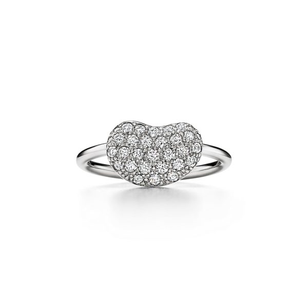 Bague Wire Bean par Elsa Peretti, platine et pavé de diamants 12 mm – Size 5 Tiffany & Co.