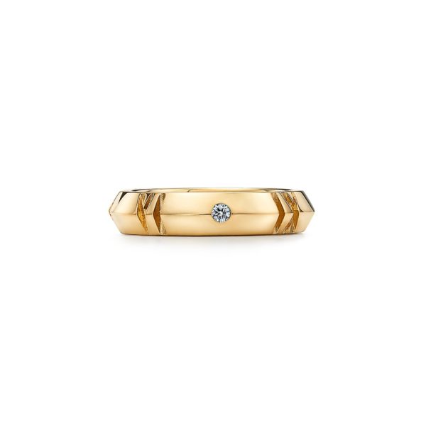 Bague étroite pleine Atlas X en or jaune 18 carats et diamants Largeur: 4,5 mm – Size 11 1/2 Tiffany & Co.