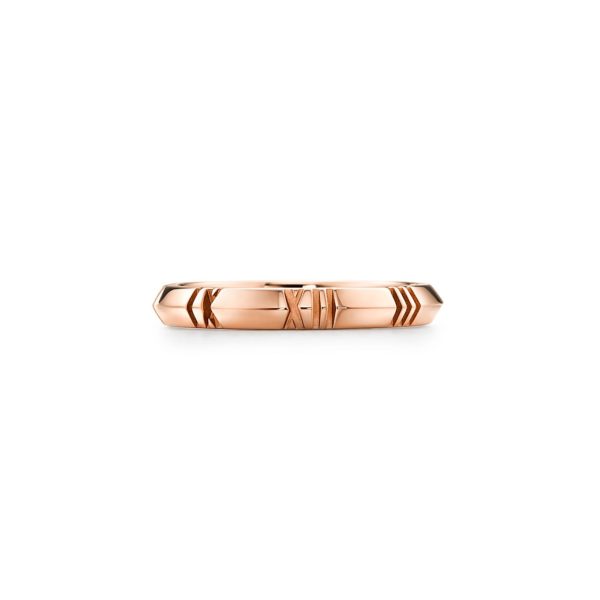 Bague étroite pleine Atlas X en or rose 18 carats Largeur: 3 mm – Size 7 Tiffany & Co.