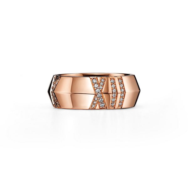 Bague large fermée Atlas X en or rose et diamants Largeur: 7,5 mm – Size 6 Tiffany & Co.