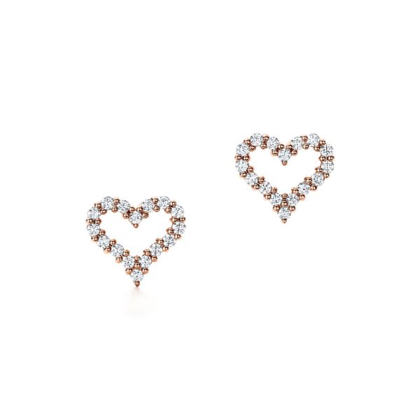 Boucles d'oreilles Caur en or rose 18 carats et diamants Extra mini - Size 0.13 Tiffany & Co.