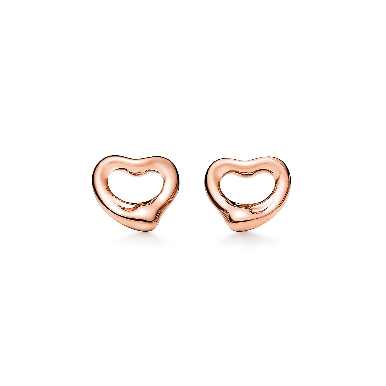 Boucles d'oreilles Open Heart en or rose 18 carats Plusieurs tailles au choix - Size 7 mm Tiffany & Co.