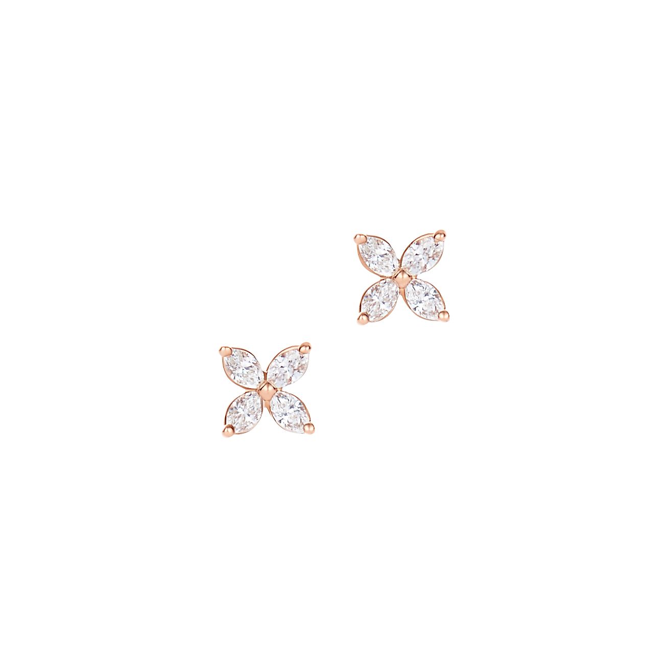 Boucles d'oreilles Tiffany Victoria en or rose 18 carats et diamants Mini Tiffany & Co.