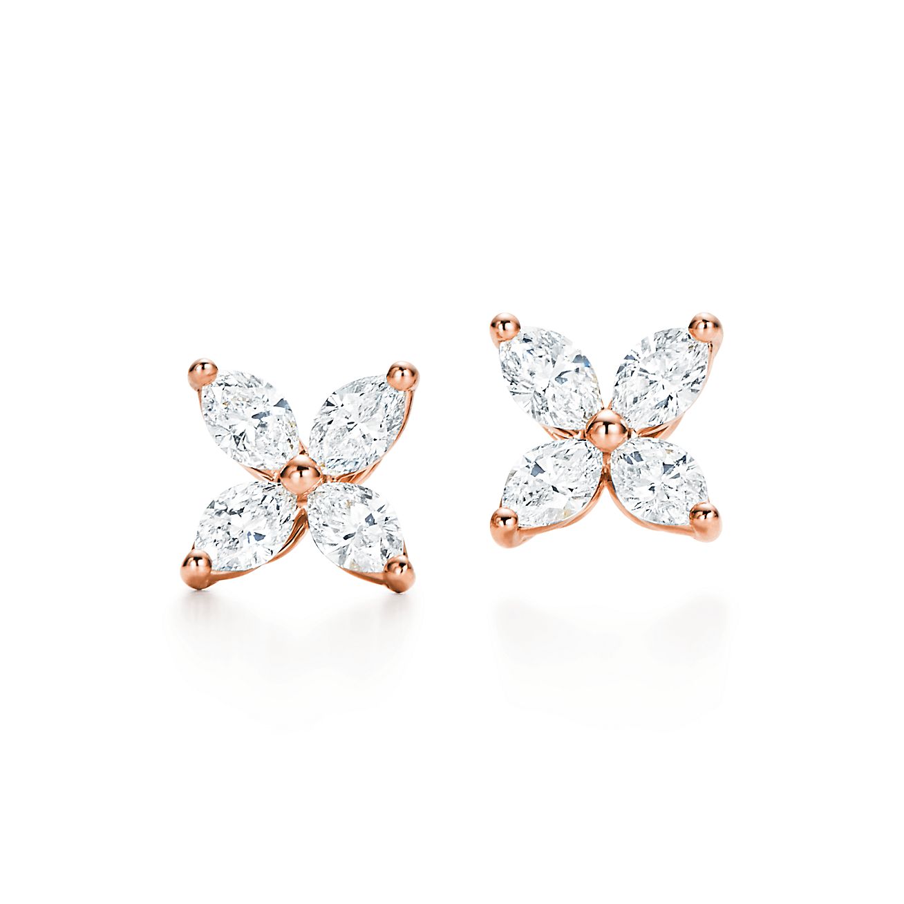 Boucles d'oreilles Tiffany Victoria en or rose 18 carats et diamants Small Tiffany & Co.