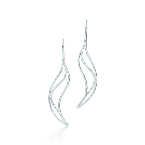 Boucles d'oreilles Wave par Elsa Peretti en argent 925 millièmes Small Tiffany & Co.