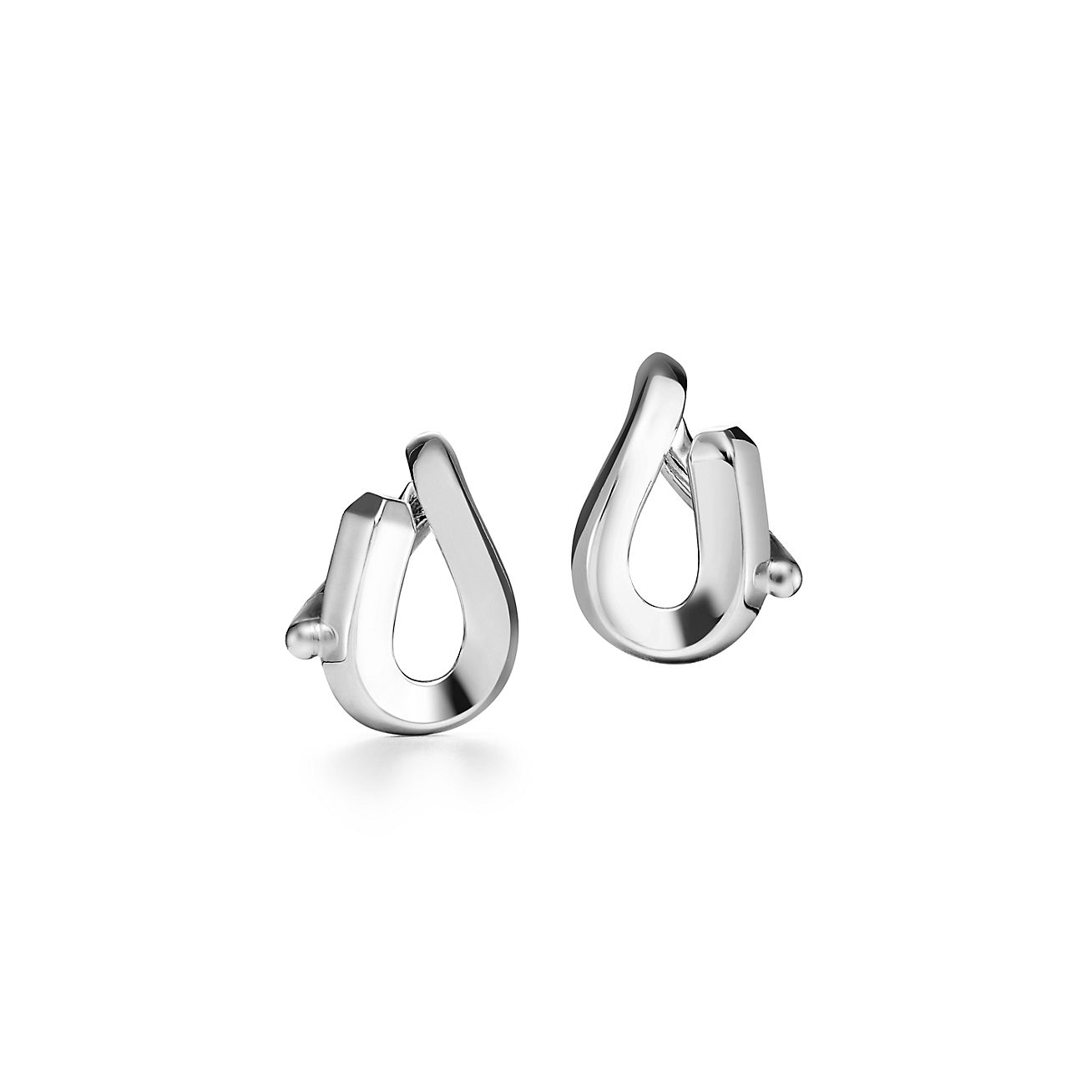 Boucles d'oreilles à maillon unique Tiffany Forge en argent ultra poli Tiffany & Co.