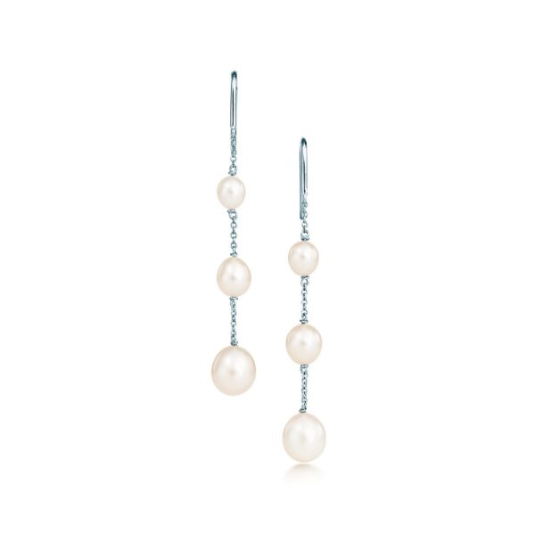 Boucles d'oreilles chaînes Pearls by the Yard Elsa Peretti en argent 925 mil Tiffany & Co.