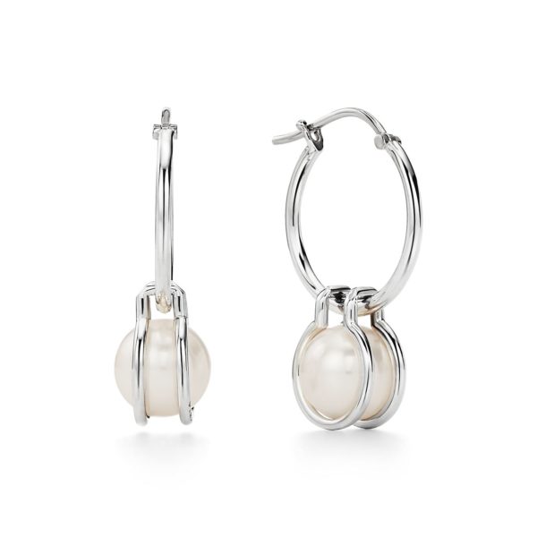Boucles d’oreilles créoles Tiffany HardWear en perles et argent 925 mil Tiffany & Co.
