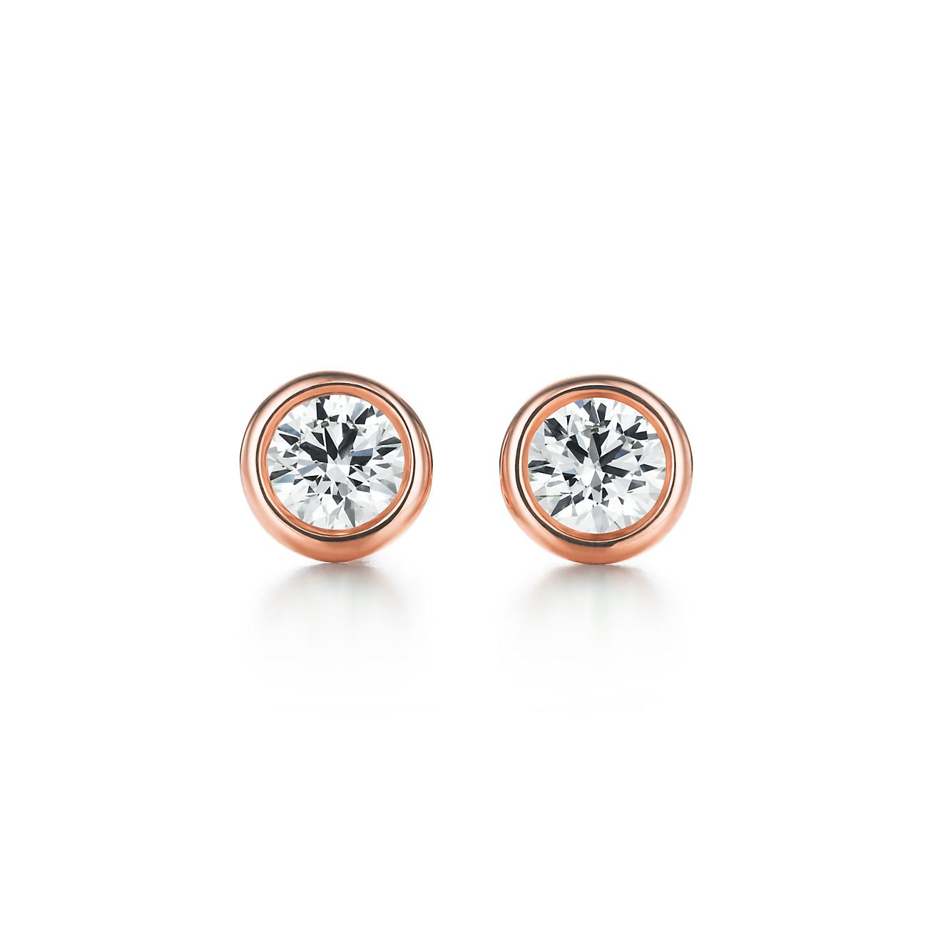 Boucles d'oreilles Diamonds by the Yard par Elsa Peretti en or rose 18 carats - Size 0.20 Tiffany & Co.