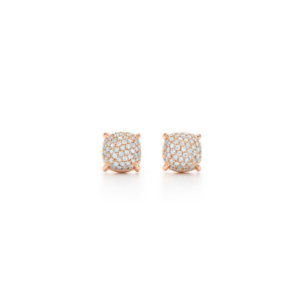 Boucles d’oreilles en or rose 18 carats et diamants, Sugar Stacks par Paloma Tiffany & Co.