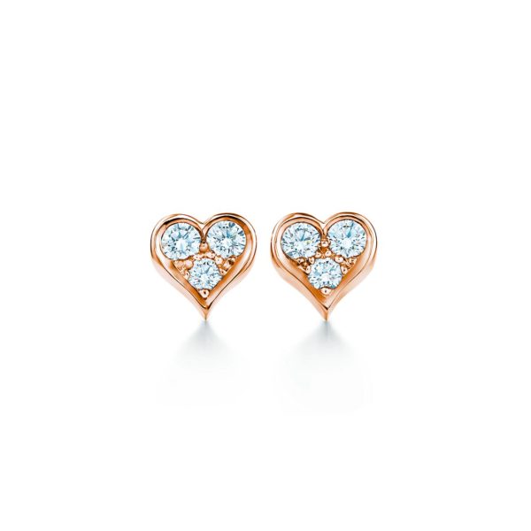 Boucles d'oreilles en or rose 18 carats et diamants