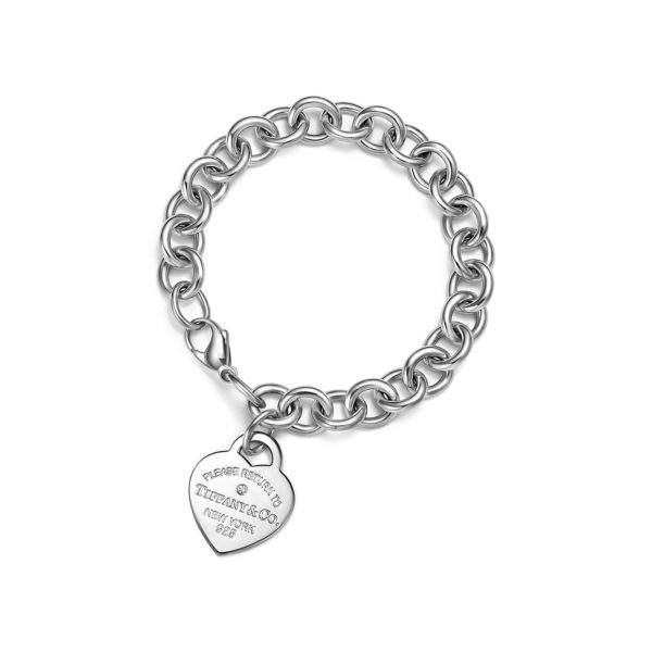 Bracelet Plaque Caur Return to Tiffany en argent et diamant Medium - Size Large Tiffany & Co.