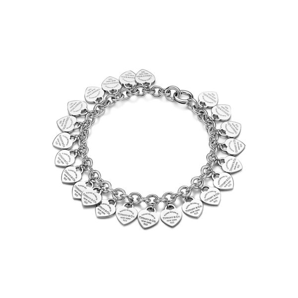 Bracelet Plaque Caur multiple Return to Tiffany en argent 925 millièmes - Size Small Tiffany & Co.