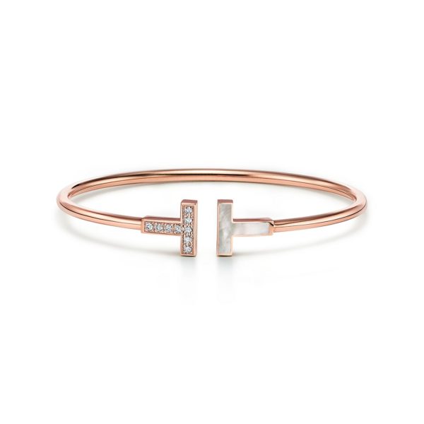 Bracelet Wire Tiffany T en or rose 18 carats