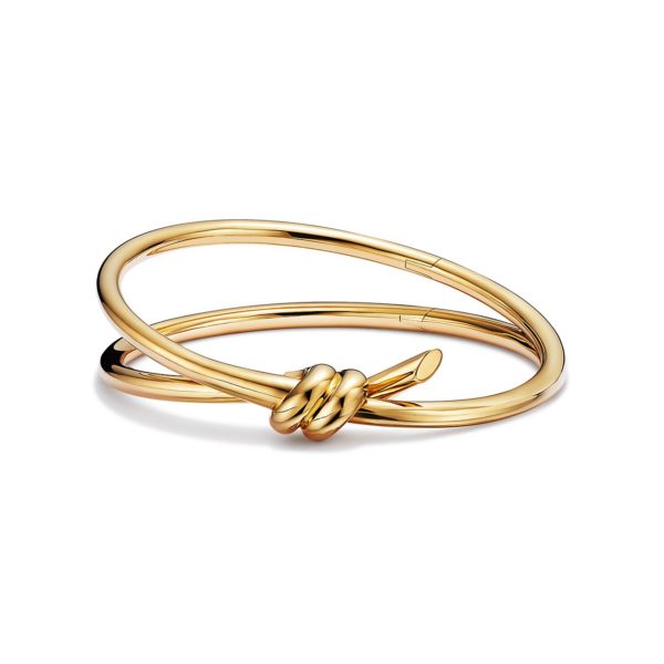 Bracelet jonc double rang à charnière Tiffany Knot en or jaune 18 carats – Size Medium Tiffany & Co.