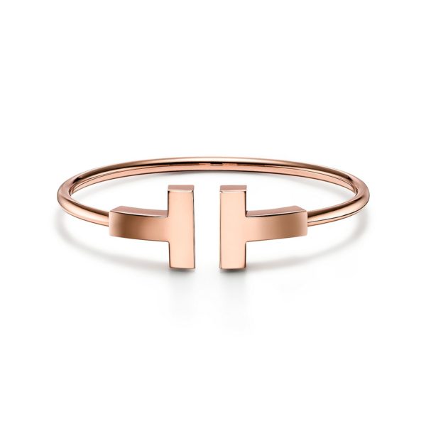 Bracelet large Wire Tiffany T en or rose 18 carats Medium Tiffany & Co.