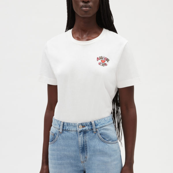 T-shirt manches courtes Amour club Blanc – Claudie Pierlot