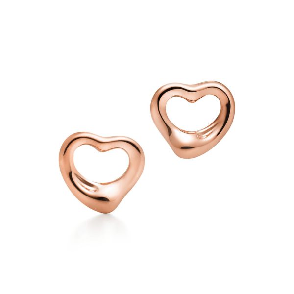 Clous d’oreilles Open Heart Elsa Peretti en or rose 18 carats 11 mm – Size 11 mm Tiffany & Co.