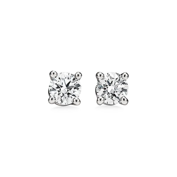 Clous d’oreilles ornés d’un diamant solitaire Tiffany, en platine 950 mil – Size 0.22 Tiffany & Co.